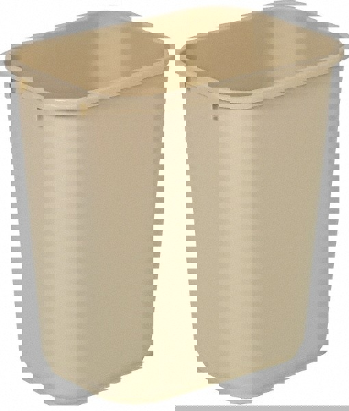 Trash Can: 28 qt, Rectangle, Beige